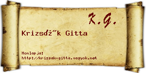 Krizsák Gitta névjegykártya